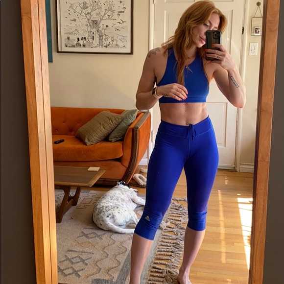 adidas | Pants u0026 Jumpsuits | Adidas Blue Capri Workout Pants | Poshmark
